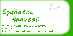 szabolcs apostol business card